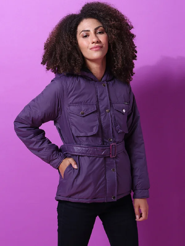 Safari JacketsSafari JacketsCampus Sutra Women Solid Stylish Casual Bomber Jacket