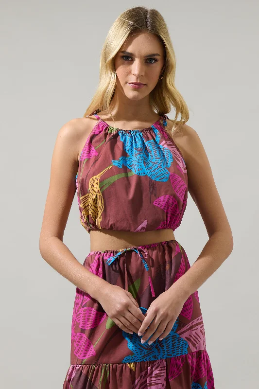 Shade of Prise Floral Miva Crop TopCroptopoutfit